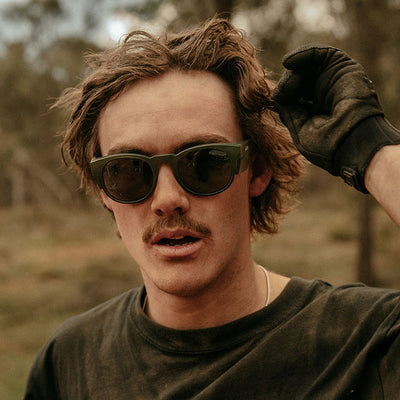 Cruisers Matte Moss Green Frame Polarised Lens Safety Glasses