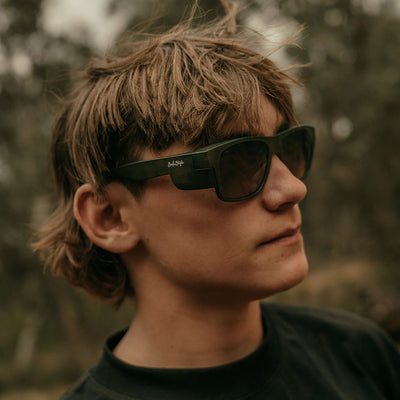 Fusions Matte Moss Green Frame Polarised Lens Safety Glasses