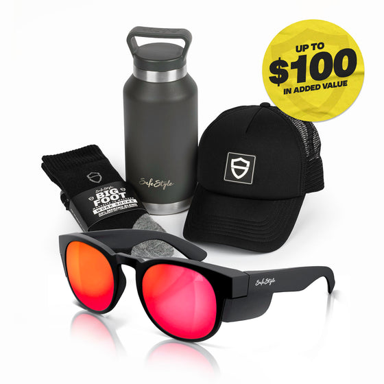 Cruisers Glasses + Water Bottle + Trucker Hat + Socks Gift Pack
