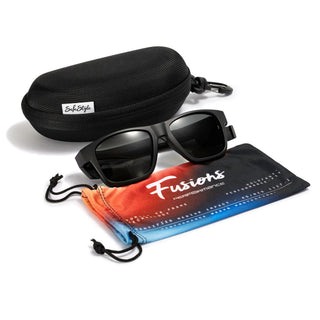 Fusions Performance Matte Black Frame Grey Polarised Lens Safety Glasses