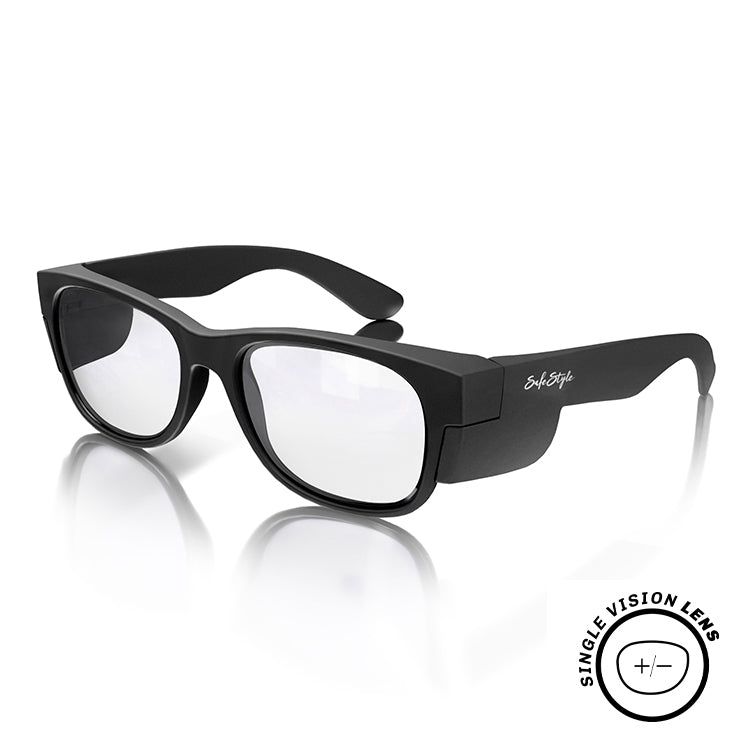 Classics Matte Black Prescription Safety Glasses