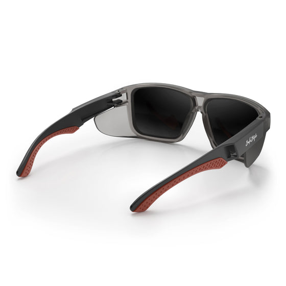 Converts Matte Graphite/Red Frame Grey Polarised Lens