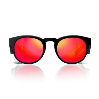 Cruisers Matte Black Frame Mirrors Red Polarised Safety Glasses