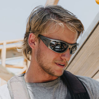 Sonics Silver Frame Polarised Lens Safety Glasses