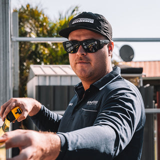 Fusions XL Matte Black Frame Polarised Lens Safety Glasses