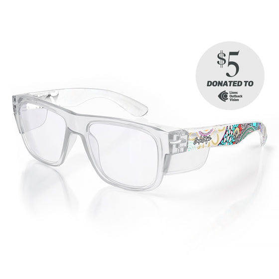 Fusions Clear Frame Clear Lens Art Series V.2 Safety Glasses
