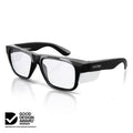 Fusions Black Frame Clear Lens Safety Glasses