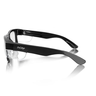 Fusions Black Frame Clear Lens Safety Glasses