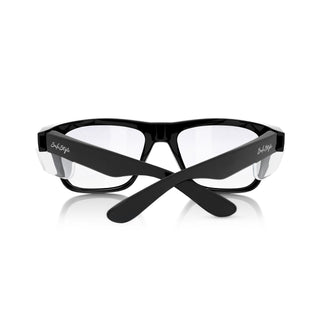 Fusions Black Frame Clear Lens Safety Glasses