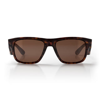 Fusions Matte Brown Tort Frame Brown Polarised Lens Safety Glasses