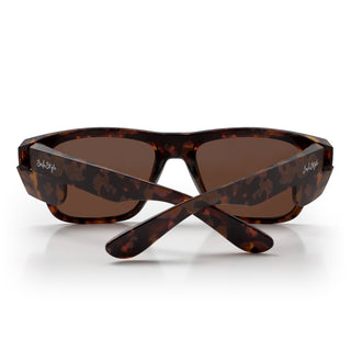 Fusions Matte Brown Tort Frame Brown Polarised Lens Safety Glasses