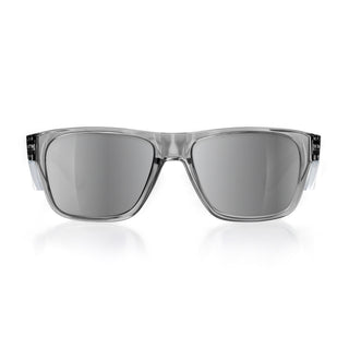Fusions safety glasses with graphite frame and chrome mirror lens