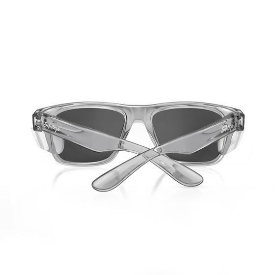 Fusions safety glasses with graphite frame and mirror chrome lens