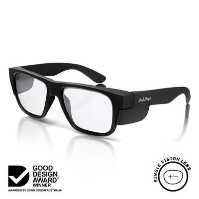 Fusions Matte Black Prescription Safety Glasses