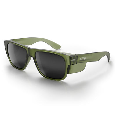 Fusions Matte Moss Green Frame Polarised Lens Safety Glasses
