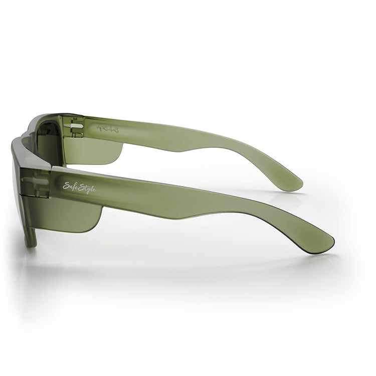 Fusions Matte Moss Green Frame Polarised Lens Safety Glasses