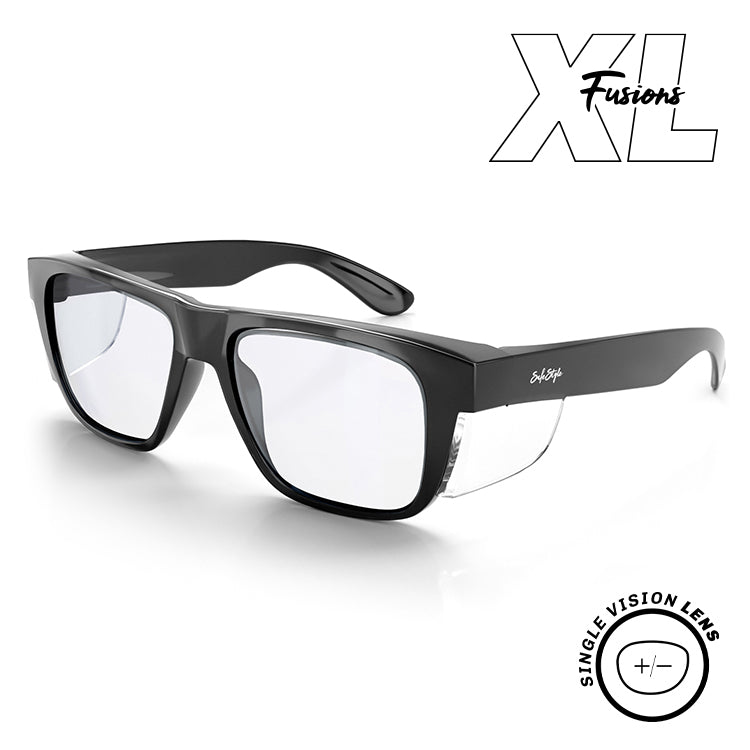 Fusions XL Black Frame Prescription Safety Glasses