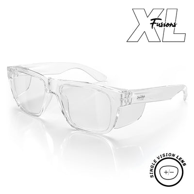 Fusions XL Clear Frame Prescription Safety Glasses