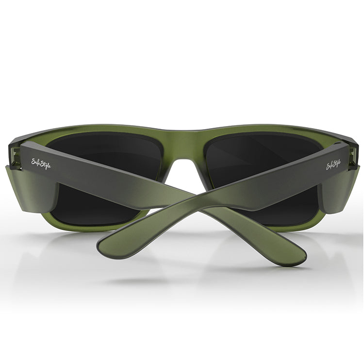 Fusions XL Matte Moss Green Frame Polarised Lens Safety Glasses