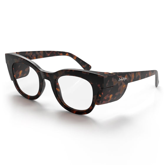 Harps Matte Brown Tort Frame Prescription Safety Glasses