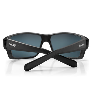 Keels Matte Black Frame Mirrors Blue Polarised Lens Safety Glasses