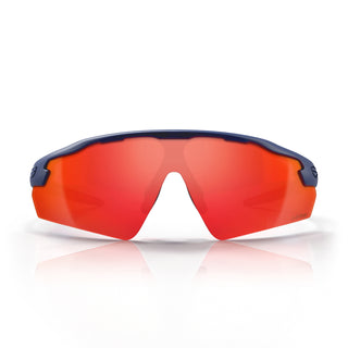 Phantoms Matte Navy Reflectors Red Lens Safety Glasses