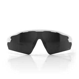 Matte white Phantoms safety glasses with polarised lens