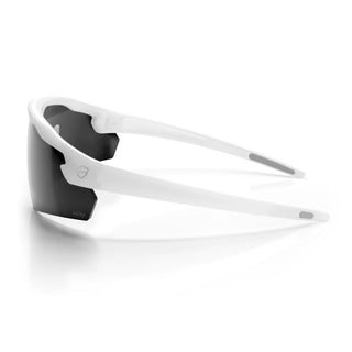 Phantoms safety glasses in matte white with polarised lens, side view