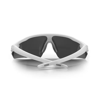 Phantoms safety glasses, matte white frame, back view with polarised lens