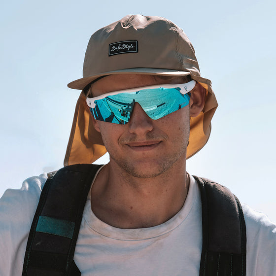 Phantoms Matte White Frame Reflectors Blue Lens Safety Glasses