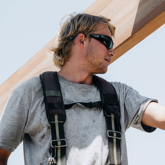 Sonics Black Frame Tinted Lens Safety Glasses