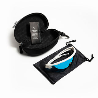 Phantoms Matte White Frame Reflectors Blue Lens Safety Glasses