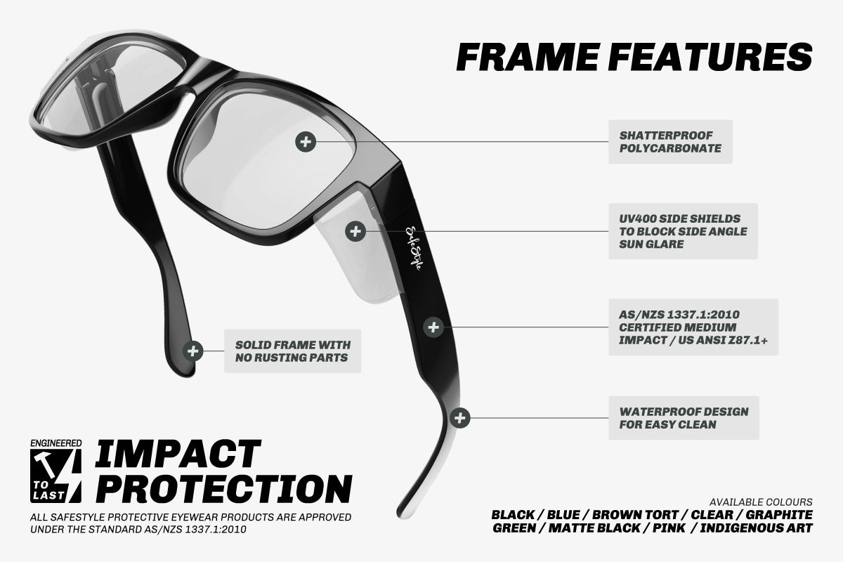 Fusions Safety Glasses with Rectangular Frames | SafeStyle