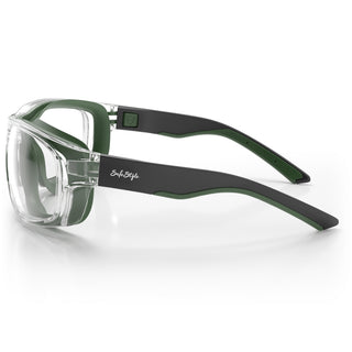 Switches Clear/Green Frame Clear Lens Safety Glasses