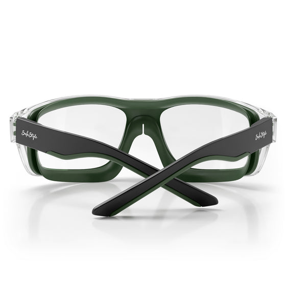 Switches Clear/Green Frame Clear Lens Safety Glasses