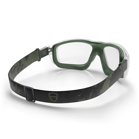 Switches Clear/Green Frame Clear Lens Safety Glasses