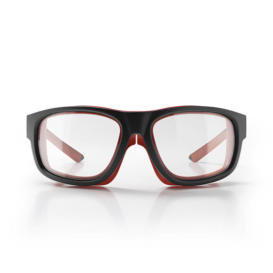 Switches Matte Black/Red Frame Clear Lens Safety Glasses