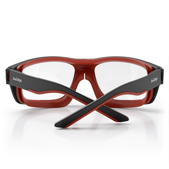 Switches Matte Black/Red Frame Clear Lens Safety Glasses