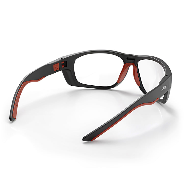 Switches Matte Black/Red Frame Clear Lens Safety Glasses