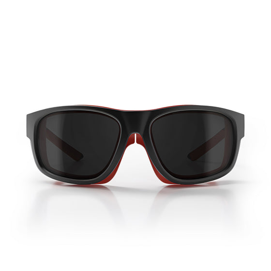 Switches Matte Black/Red Frame Grey Polarised Lens Safety Glasses