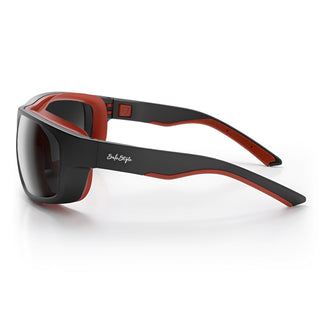 Switches Matte Black/Red Frame Grey Polarised Lens Safety Glasses