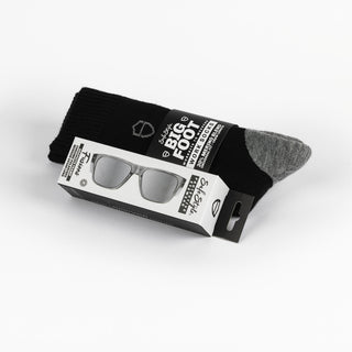 Fusions Glasses and Merino Wool Socks bundle, front view, with glasses and socks displayed together