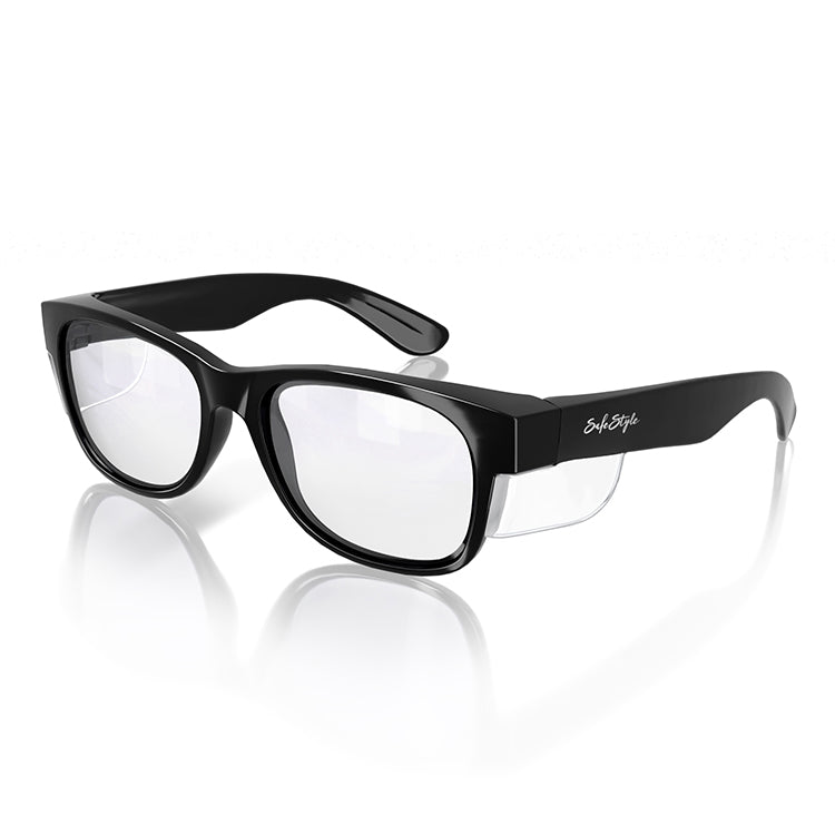 Classics Black Frame Clear Lens Safety Glasses