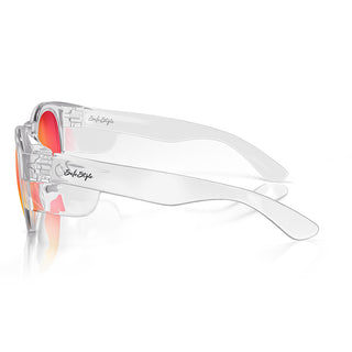 Cruisers Clear Frame Mirrors Red Polarised Safety Glasses