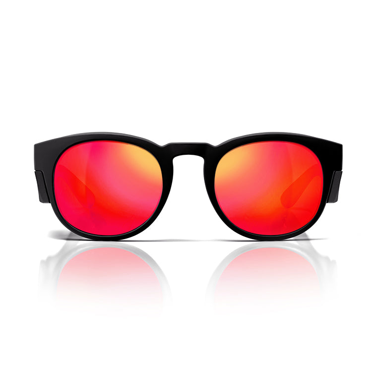 Cruisers Matte Black Frame Mirrors Red Polarised