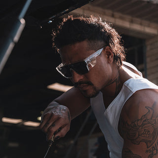 Primes Clear Frame Tinted Lens Safety Glasses