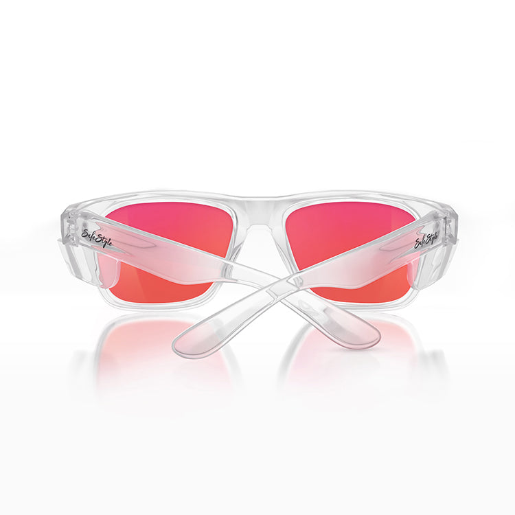 Fusions Clear Frame Mirrors Red Polarised Lens