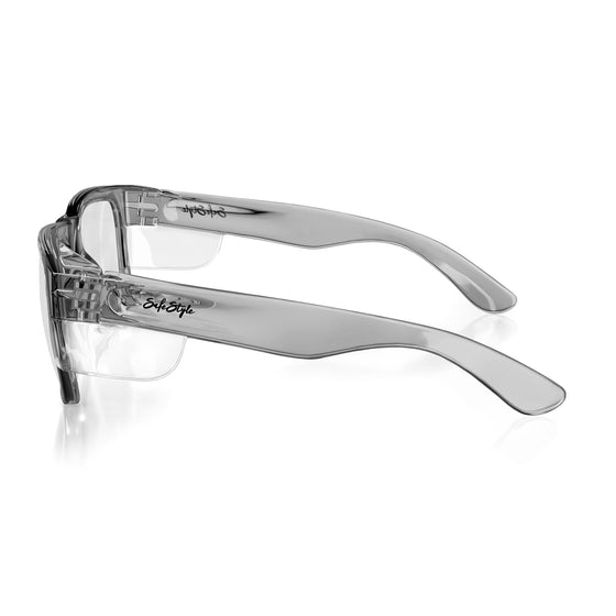 Fusions Graphite Frame Clear Lens Safety Glasses