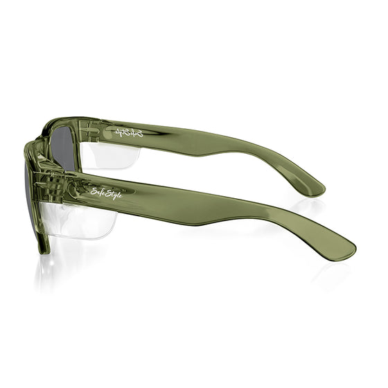 Fusions Green Frame Polarised Lens Safety Glasses
